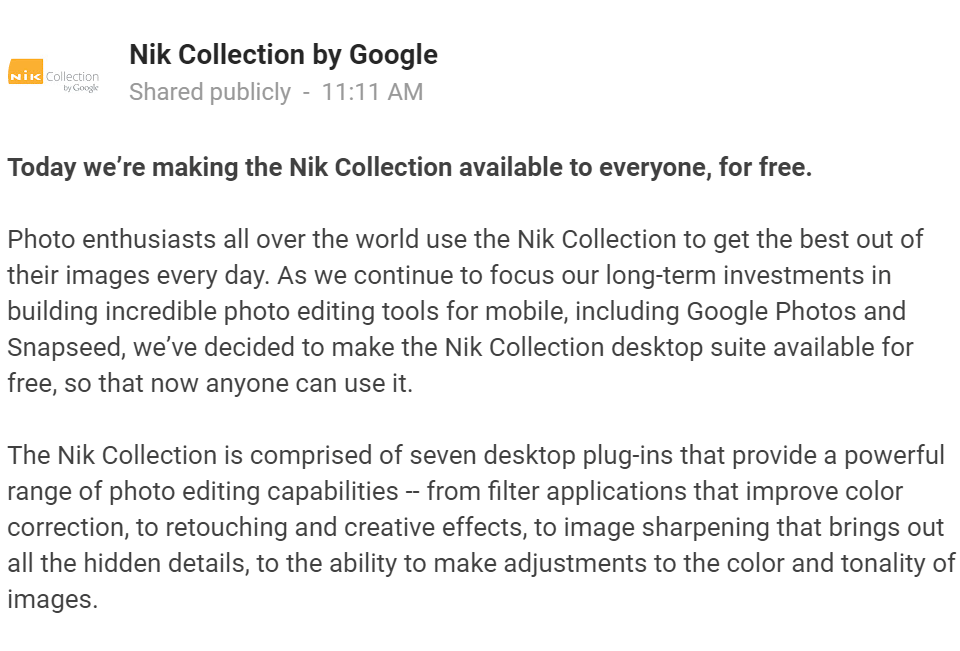 can i get the nik collection free download