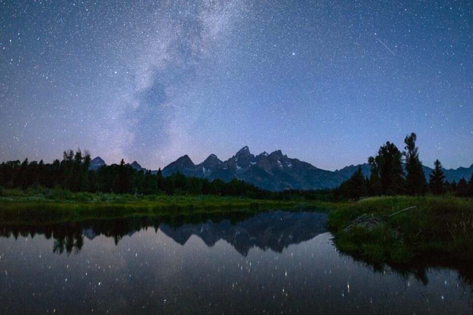Milky Way over Grand Teton National Park. I took this photo at ISO 3200, which was necessary because of the dark conditions.