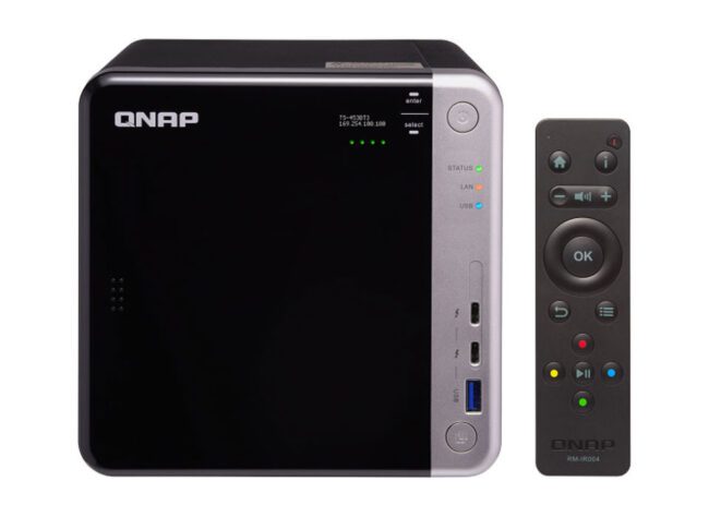QNAP-TS-453BT3-Front-with-Remote-650x474.jpg